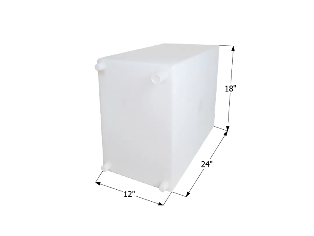 12718 – ICON Fresh Water Tank, 20 Gallon Capacity Roto Molded 24 Inch x 18 Inch x 12 Inch With Three 1/2 Inch Female ...